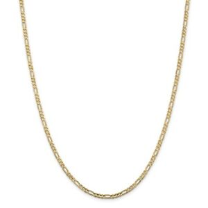 【送料無料】ネックレス　イエローゴールドソリッドオープンフィガロリンクロブスタークラスプ14k yellow gold 3mm solid concave open figaro link w lobster clasp 16 30｜hokushin