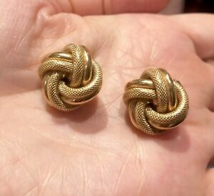 【送料無料】ネックレス　ｋイエローゴールドノットイヤリングgenuine 18k yellow gold love knot earrings｜hokushin