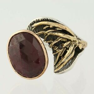 【送料無料】ネックレス　ボリングルビースターリングシルバーブロンズサイズ handmade bora ring ruby sterling silver bronze size 7 adjustable chunky｜hokushin