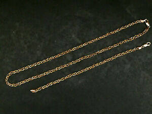 【送料無料】ネックレス カラーゴールドチェーンブレスレットセットチェーンファブ18 9ct 3 colour gold chain amp; bracelet set or 26 chain fab cond uk hallmarked