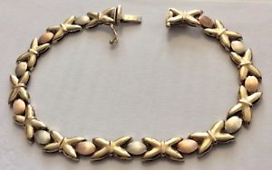 【送料無料】ネックレス　ヴィンテージ9ct 33stunning ladies stamped vintage 9ct three colour gold bracelet 3 coloured｜hokushin