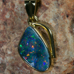 【送料無料】ネックレス ボルダーオパールｋイエローゴールドペンダントペンboulder opal 18k yellow gold pendant  pen515