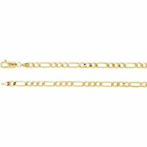 【送料無料】ネックレス イエローゴールドフィガロチェーンブレスレットロブスタークラスプインチ14k yellow gold figaro chain bracelet wlobster clasp  4mm wide  7 to 8 long