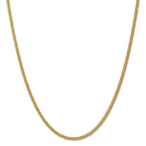 【送料無料】ネックレス 14kイェローゴールド26mmsemi3ワイヤーwロブスター162414k yellow gold 26mm semi solid 3 wire wheat chain w lobster clasp 16  24