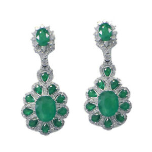 【送料無料】ネックレス　precious gemstones natural emerald oval long earrings with925sterlingprecious gemstones natural emerald oval long earrings｜hokushin 73,689円