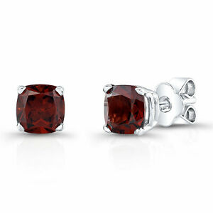 【送料無料】ネックレス　140 tcw 14kホワイトゴールドクッションカットオレンジピアスイヤリング140 tcw 14k white gold natural cushion cut orange red garnet stud earrings｜hokushin 75,339円