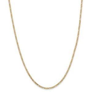 【送料無料】ネックレス　イエローゴールドソリッドプレーンフラットフィガロチェーンロブスタークラスプ14k yellow gold 225mm solid plain flat figaro chain w lobster clasp 16 30