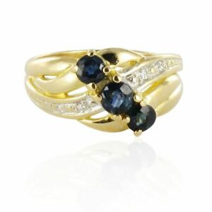 【送料無料】ネックレス リングゴールドサファイアring gold sapphires trilogy