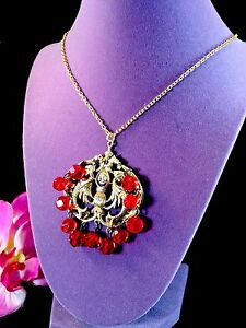 【送料無料】ネックレス　rare nettie rosenstein vermeil sterling ruby red danglebeads mermaids pendantrare nettie rosenstein vermeil sterling ruby｜hokushin