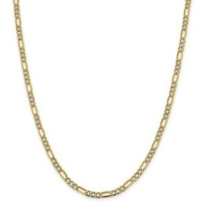 【送料無料】ネックレス イエローゴールドセミソリッドフィガロチェーンロブスタークラスプ14k yellow gold 39mm semi solid pave figaro chain w lobster clasp 16  24