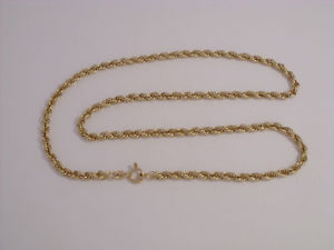 【送料無料】ネックレス　ゴールドロープチェーン9ct gold rope chain length 20 142gm 03cm wide secondhand｜hokushin