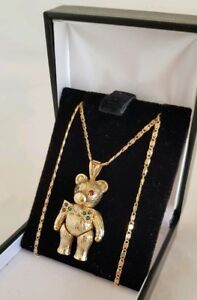 【送料無料】ネックレス　テディーベアルビーセットpendantfashioned9ctイェローゴールド9ct yellow gold novelty pendantfashioned as a teddy bear ,set with ruby eyes｜hokushin