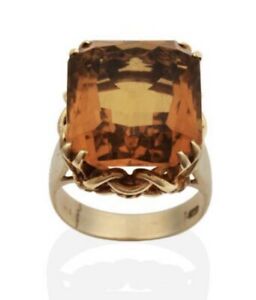 【送料無料】ネックレス ゴールドシトリンリング9ct gold citrine statement ring|hokushin