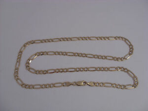 【送料無料】ネックレス 05cm9ctフィガロ138チェーン22gm9ct gold figaro chain 22 138gm 05cm wide secondhand|hokushin
