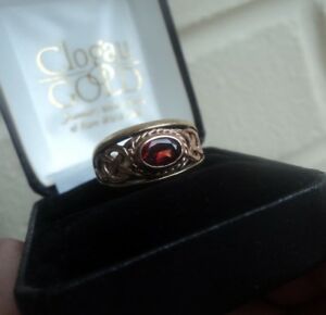 【送料無料】ネックレス ウェールズイエローローズゴールドガーネットセルティックリングサイズメートルwelsh 9ct clogau yellow amp; rose gold garnet celtic ring hm 1990s size l m|hokushin