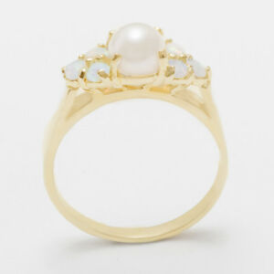 【送料無料】ネックレス ソリッドイエローゴールドフルパールオパールクラスタリングサイズsolid 14ct yellow gold full pearl amp; opal womens cluster ring sizes j to z|hokushin