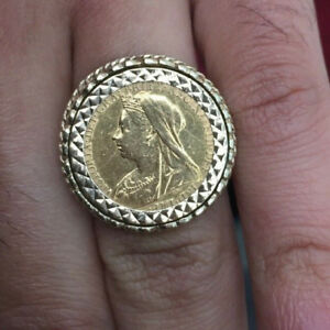 【送料無料】ネックレス 22ctゴールド1890sビクトリア10シリングリングサイズn22ct gold 1890s victorian ladies half sovereign ring size n|hokushin
