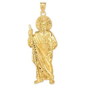 【送料無料】ネックレス　イエローゴールドサンユダペンダント14k yellow gold san judas 2 pendant ejm28637｜hokushin