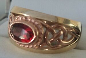 【送料無料】ネックレス ウェールズイエローローズゴールドガーネットセルティックリングサイズwelsh 9ct clogau yellow amp; rose gold garnet celtic ring hm 1993 size o|hokushin