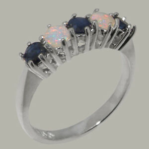 【送料無料】ネックレス ホワイトゴールドサファイアオパールリングサイズ14ct white gold natural sapphire amp; opal womens eternity ring sizes j to z|hokushin