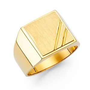 【送料無料】ネックレス イエローゴールドスクエアリング14k yellow gold square signet ring ejmr29819