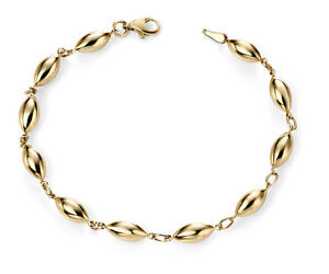 【送料無料】ネックレス　イエローゴールドティアドロップビーズリンクブレスレットelements 9ct yellow gold teardrop bead link bracelet｜hokushin