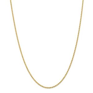 【送料無料】ネックレス　イエローゴールドｍｍプレーンソリッドロープチェーンロブスタークラスプ14k yellow gold 2mm plain solid rope chain w lobster clasp 14 30
