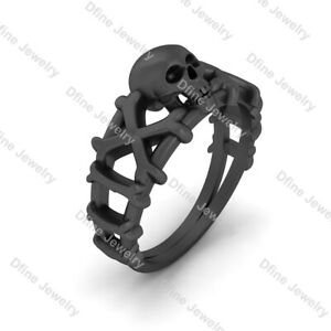 【送料無料】ネックレス　ゴシックオタクジョリーロジャーリングgothic spooky geeky skull engagement ring jolly roger crossbones and skull ring｜hokushin