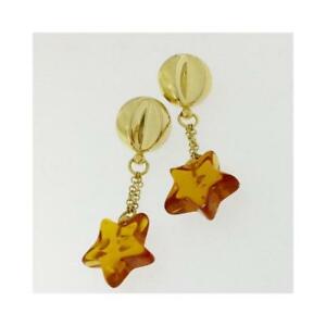 【送料無料】ネックレス　イヤリングイエローゴールドゴールドオレンジearrings woman cor125 yellow gold gold amber｜hokushin