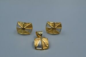 【送料無料】ネックレス 18ctイアリングペンダントセット18ct bicolour earring and pendant set|hokushin