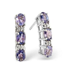 【送料無料】ネックレス ホワイトゴールドタンザナイトイヤリング9ct white gold 102ct tanzanite earrings|hokushin