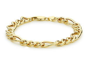 【送料無料】ネックレス　9ctイェローゴールドフィガロ19cm759ct yellow gold hollow figaro bracelet 19cm75｜hokushin 81,939円
