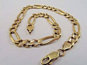 【貨物輸送無料】首飾り ゴールドメンズフィガロデザイナーブレスレット＃14k gold mens figaro designer bracelet by lfs 95インチ x6粍 save 1000 1138