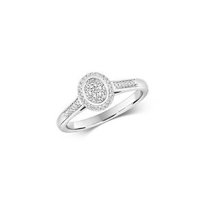 【貨物輸送無料】首飾り ホワイトゴールドクラスタリング9コンピュータ断層撮影法 white gold hallmarked oval design cluster ring