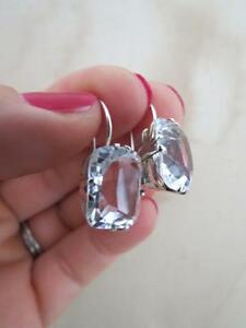 【貨物輸送無料】首飾り ヴィンテージイアリングロシアvintage silver quartz crystal drop earrings russian