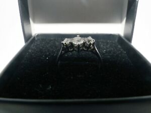 【貨物輸送無料】首飾り ホワイトゴールドリングサイズ18コンピュータ断層撮影法 white gold half eternity ring size m