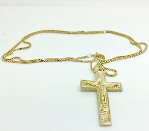 【貨物輸送無料】首飾り ゴールドチェーン店9コンピュータ断層撮影法 gold crucifix and 24 chain
