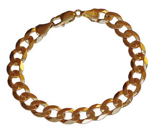 【貨物輸送無料】首飾り イエローゴールドブレスレット9コンピュータ断層撮影法 yellow gold 8 curb bracelet