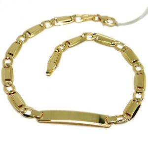 【貨物輸送無料】首飾り イェローゴールド18k 750一皿bracelet yellow gold 18k 750, inserted rectangular, oval and plate engravable