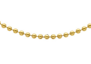 【貨物輸送無料】首飾り イエローゴールドボールチェーン9コンピュータ断層撮影法 yellow gold 2粍 ball chain 51糎20