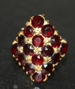 【貨物輸送無料】首飾り レディースリングゴールドｋｔガーネットladies ring gold 18 kt 750 noble gefasste garnet rg 64 17,2 粍
