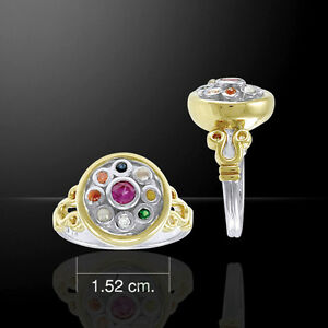 【貨物輸送無料】首飾り ムーンサウスノードピーターストーンリングketu moons south node mixed gemstone ring by peter stone