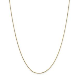 【貨物輸送無料】頸飾り イエローゴールドソリッドラウンドスネークチェーンロブスタークラスプ14k yellow gold 090粍 solid round snake chain w lobster clasp 16  30