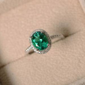 【貨物輸送無料】首飾り グリーンエメラルドリングソリッドｋホワイトゴールドリングサイズvvs1 green emerald 225 コンピュータ断層撮影法 gemstone ring solid 14k white gold ring size p5 n5