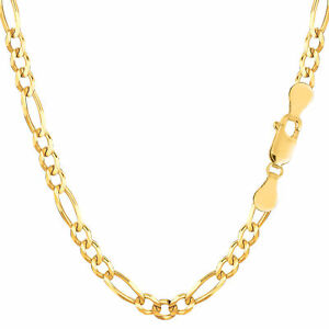 【貨物輸送無料】首飾り イエローソリッドゴールドフィガロチェーンブレスレット10k yellow solid gold figaro chain bracelet, 66粍, 85