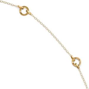 【貨物輸送無料】首飾り イエローゴールドラウンドハローケーブルリンクブレスレットイタリア14k yellow gold round halo design cable link ankle bracelet italian made gift