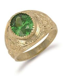【貨物輸送無料】首飾り イエローゴールドグリーンカレッジリングyellow gold green  college ring