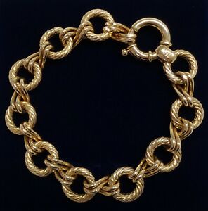 【送料無料】ネックレス　リンクブレスレットイエローゴールドグラムfine unusual link bracelet 9ct yellow gold length 7 34in 196cm 171grams｜hokushin