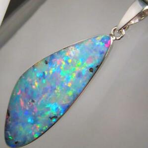 【貨物輸送無料】首飾り オーストラリアオパールペンダントソリッドシルバーlarge australian inlay opal pendant 102コンピュータ断層撮影法 genuine solid 925 silver gem gift a08