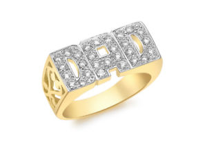 【貨物輸送無料】首飾り イエローゴールドリング9コンピュータ断層撮影法 yellow gold  dad ring
